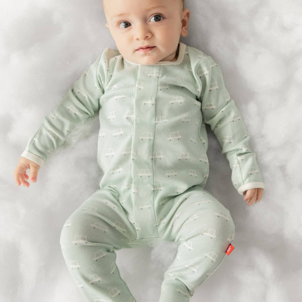 beep beep time for sleep organic cotton magnetic footie