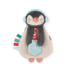Itzy Ritzy Penguin lovey plush animal and teether toy against white backdrop