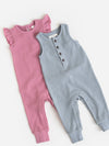 Organic Baby Wade Henley Tank Waffle Romper - Mist