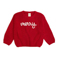 Merry Christmas Yarn Knit Adult Sweater - Holiday Sweater