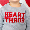 Heart Throb Patch Valentine's Day Sweatshirt - Gray