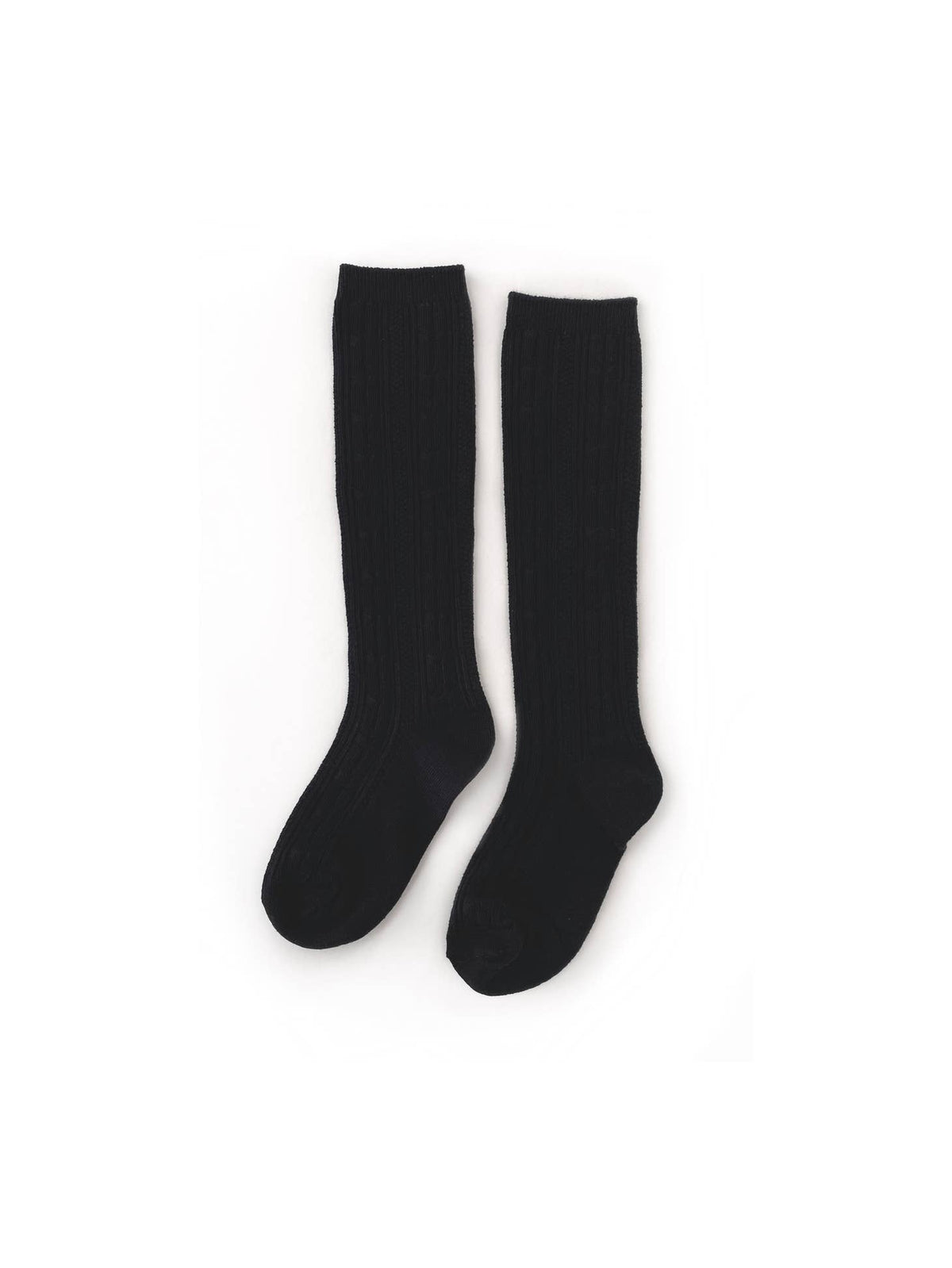 Black Cable Knit Knee Highs Socks
