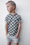 Pocket Tee - Pewter Check