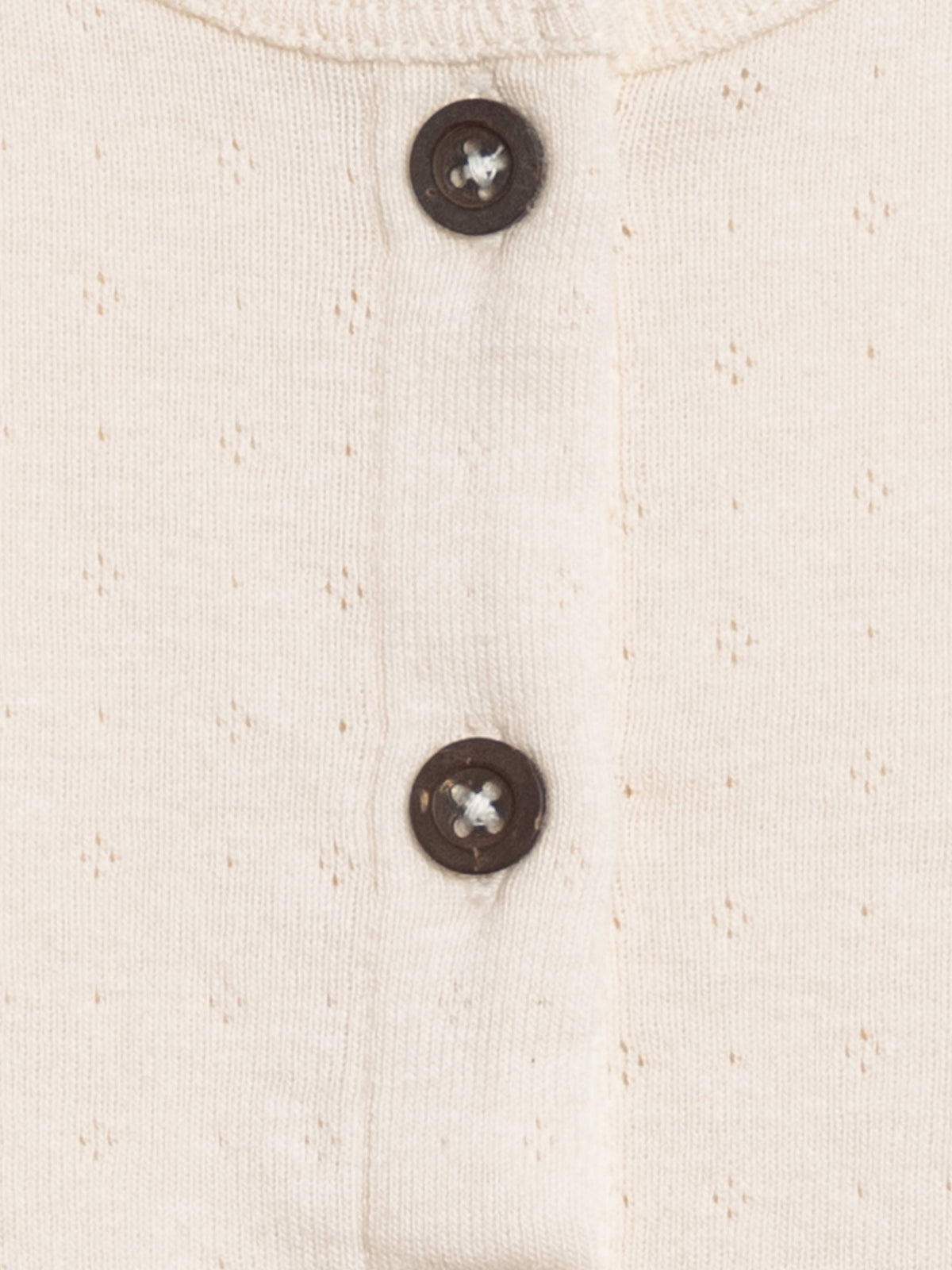 Organic Clara Pointelle Button Down Cardigan - Ivory