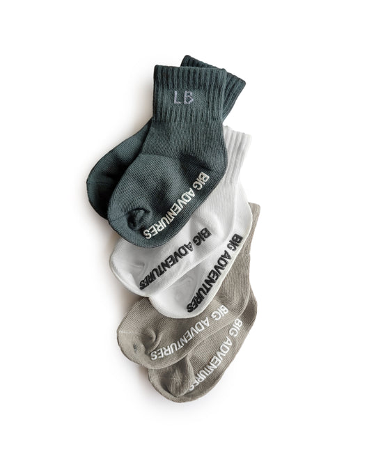 Sock 3 Pack - Pewter Mix