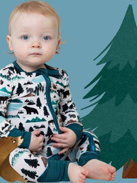 Baby Bamboo Pajamas - Convertible Sleeper  - Into the Wild