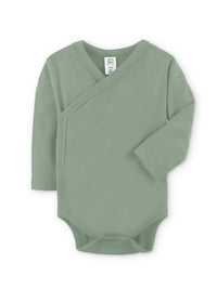 Organic Baby Long Sleeve Classic Kimono Bodysuit - Thyme