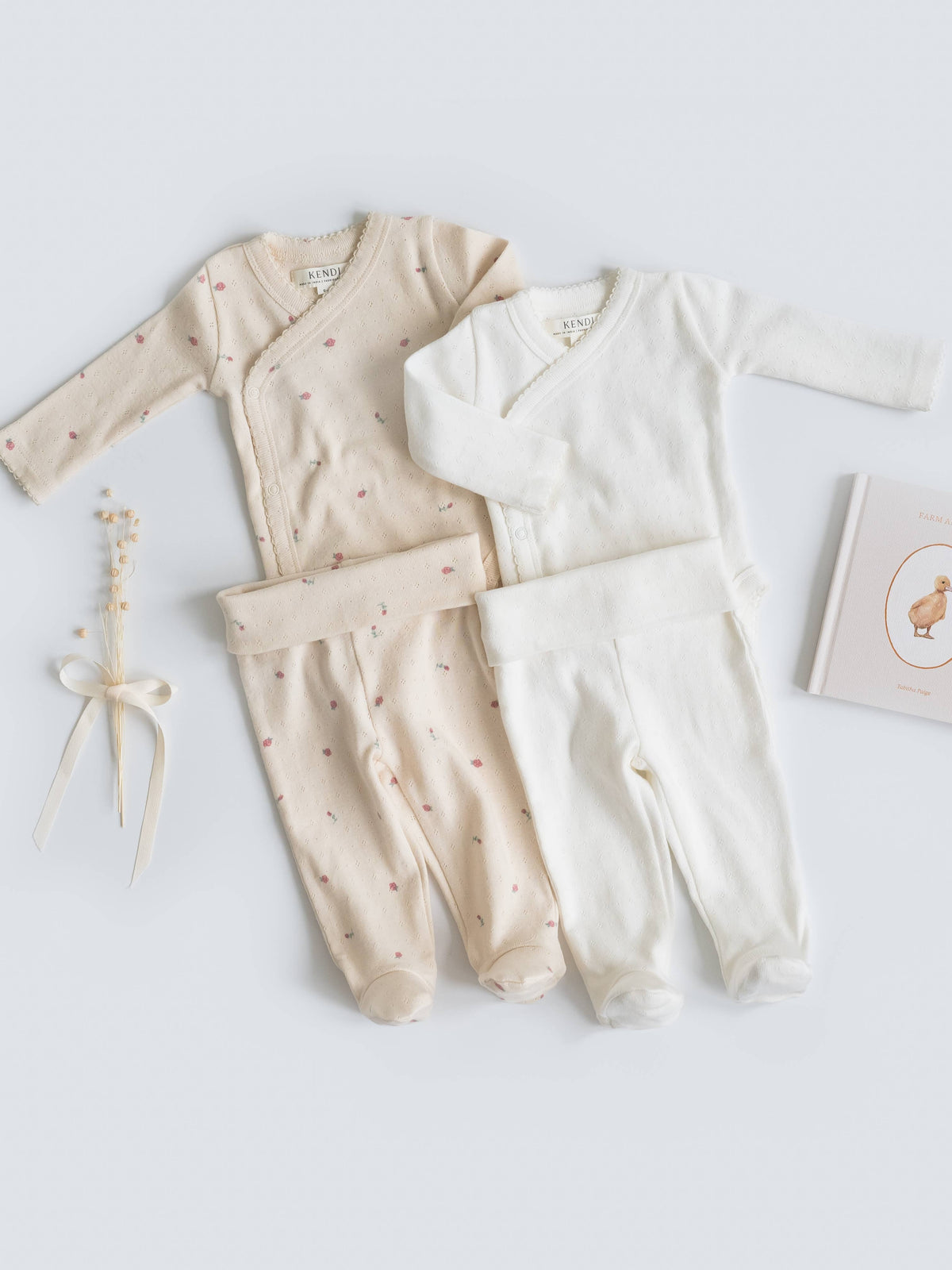 Organic Baby Chloe Pointelle Footed Pant - Pia Floral