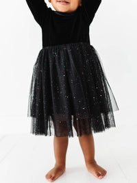 Girls Christmas Dress - Girls Black Velvet Holiday Dress