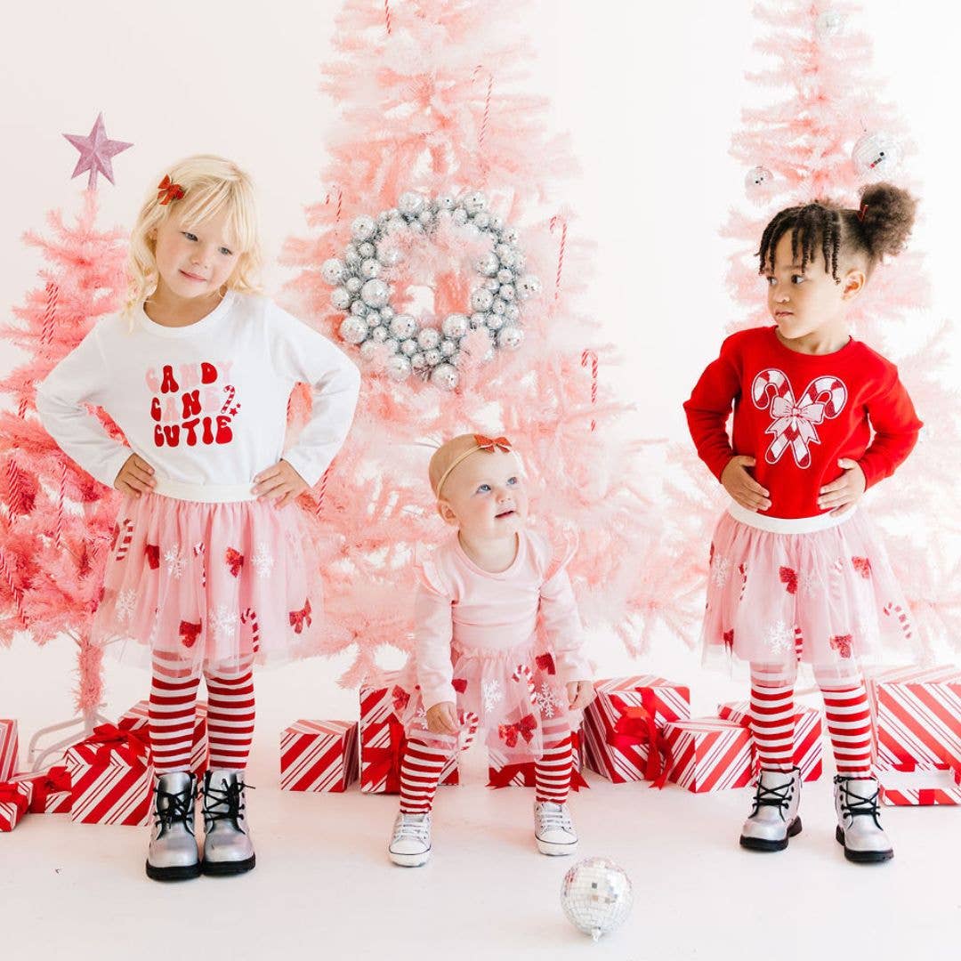 Candy Cane Cutie Christmas Long Sleeve Shirt - White