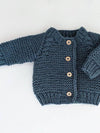 Slate Garter Stitch Cardigan Sweater