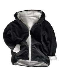 Reversible Fleece Zip Hoodie - Black