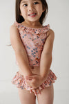 Girl's Two-Piece Tankini Swimsuit-Butterfly Garden