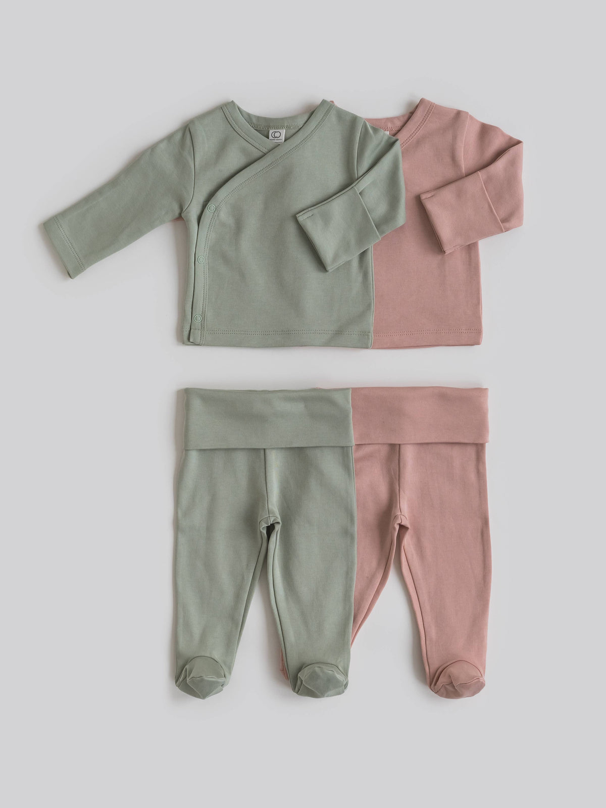 Organic Riley 2 Piece Kimono Wrap Top + Pant Set - Ballet