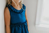 Kids Denim Ruffle Intricate Lace Spring Summer Dress
