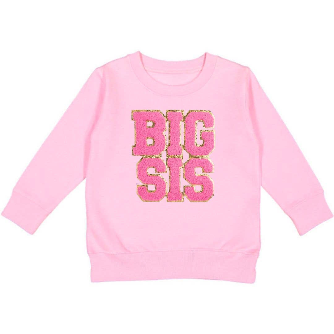 Big Sis Patch Sweatshirt - Family Fun - Birth Announcement -