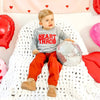 Heart Throb Patch Valentine's Day Sweatshirt - Gray