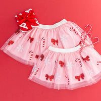 Candy Cane Cutie Sequin Christmas Tutu - Dress Up Skirt