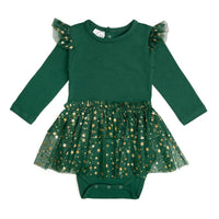 Emerald Shimmer Christmas Tutu Bodysuit