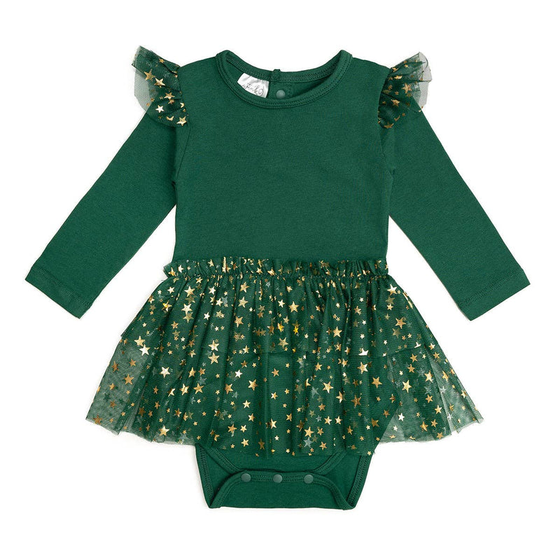 Emerald Shimmer Christmas Tutu Bodysuit