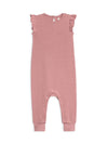 Organic Maci Flutter Sleeve Tank Waffle Romper - Punch