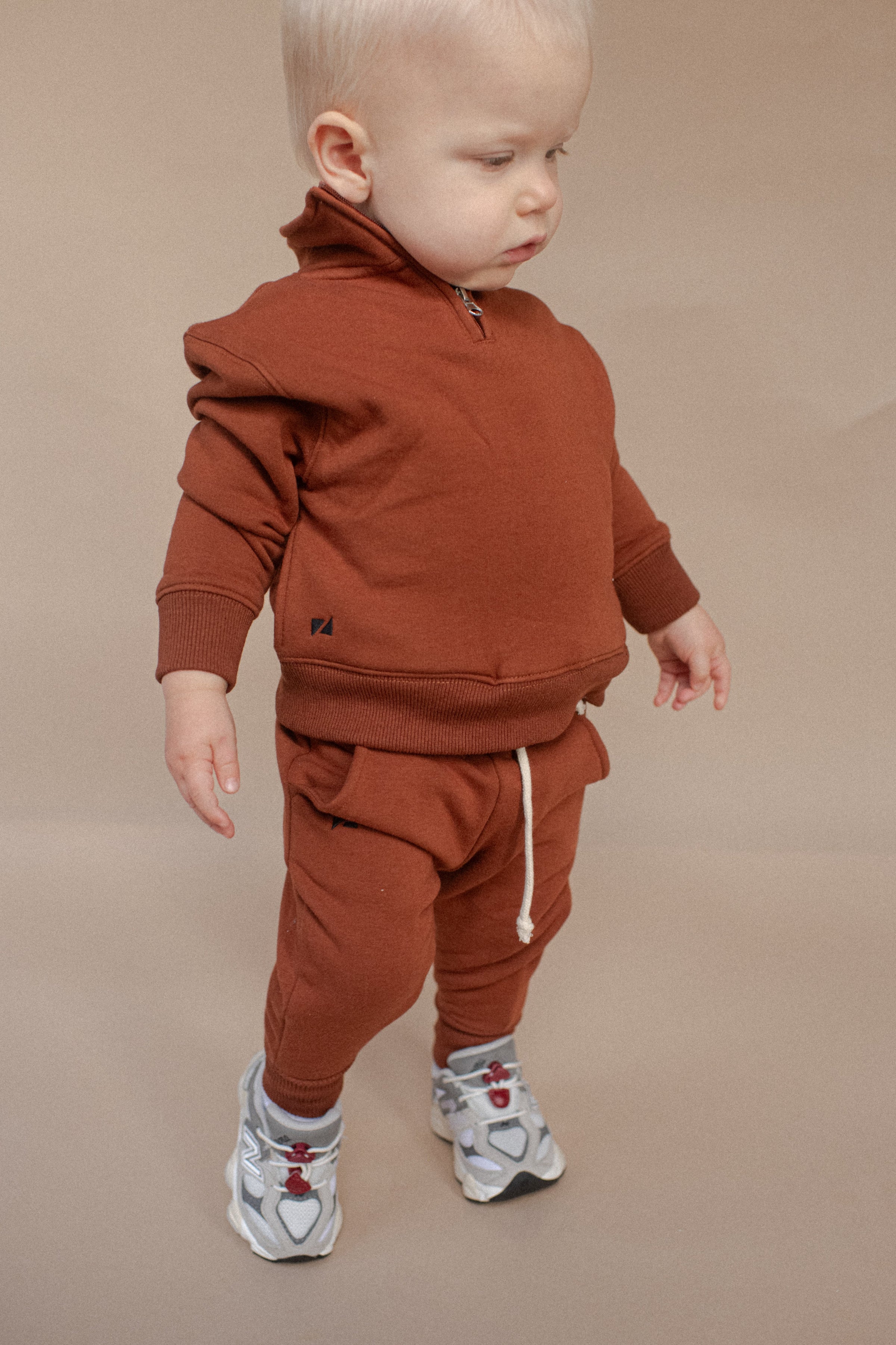 Cascade Quarter Zip Sweatshirt | Kids | Paprika