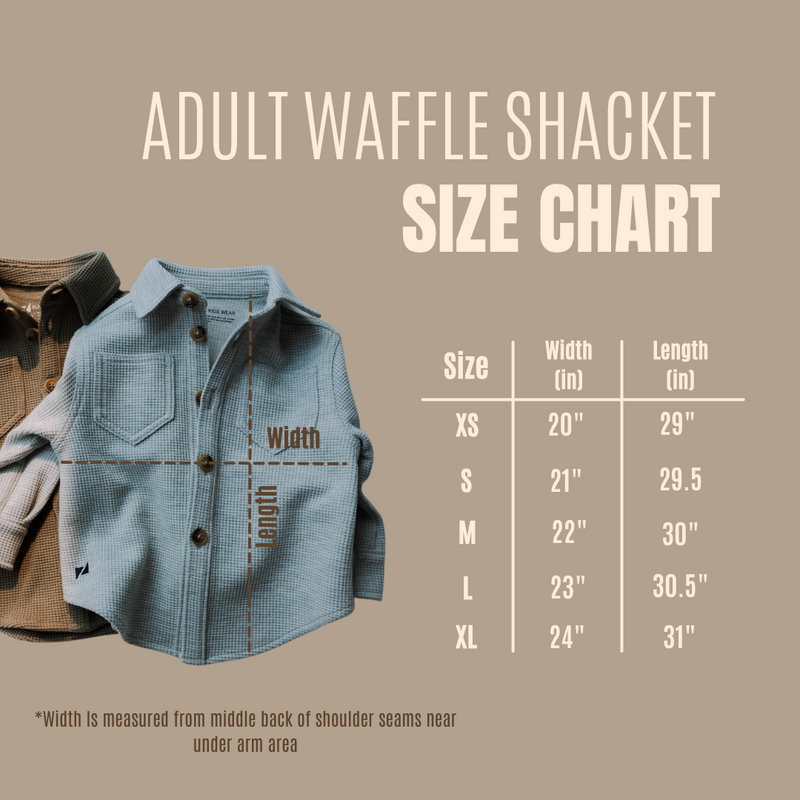 ADULT WAFFLE SHACKET | KHAKI GREEN