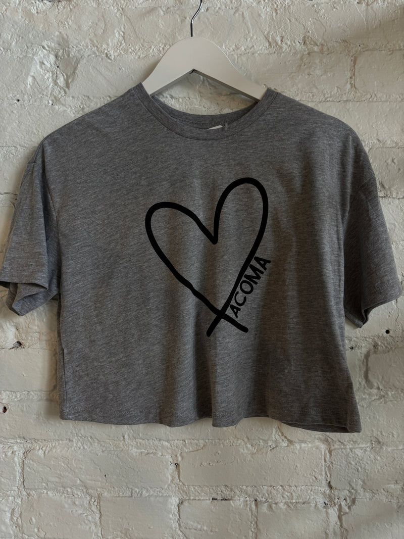 I Heart Tacoma Cropped Tee Adult