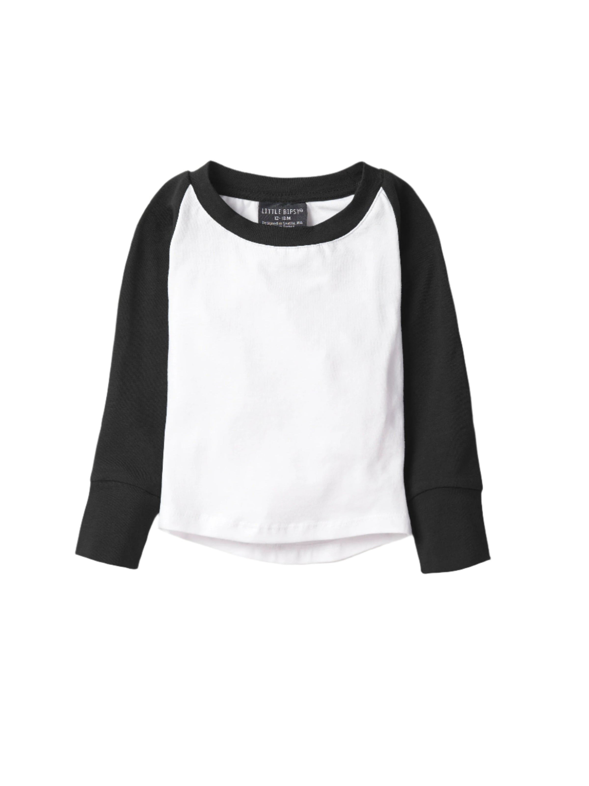 Imperfect Long Sleeve Baseball Tee - Black