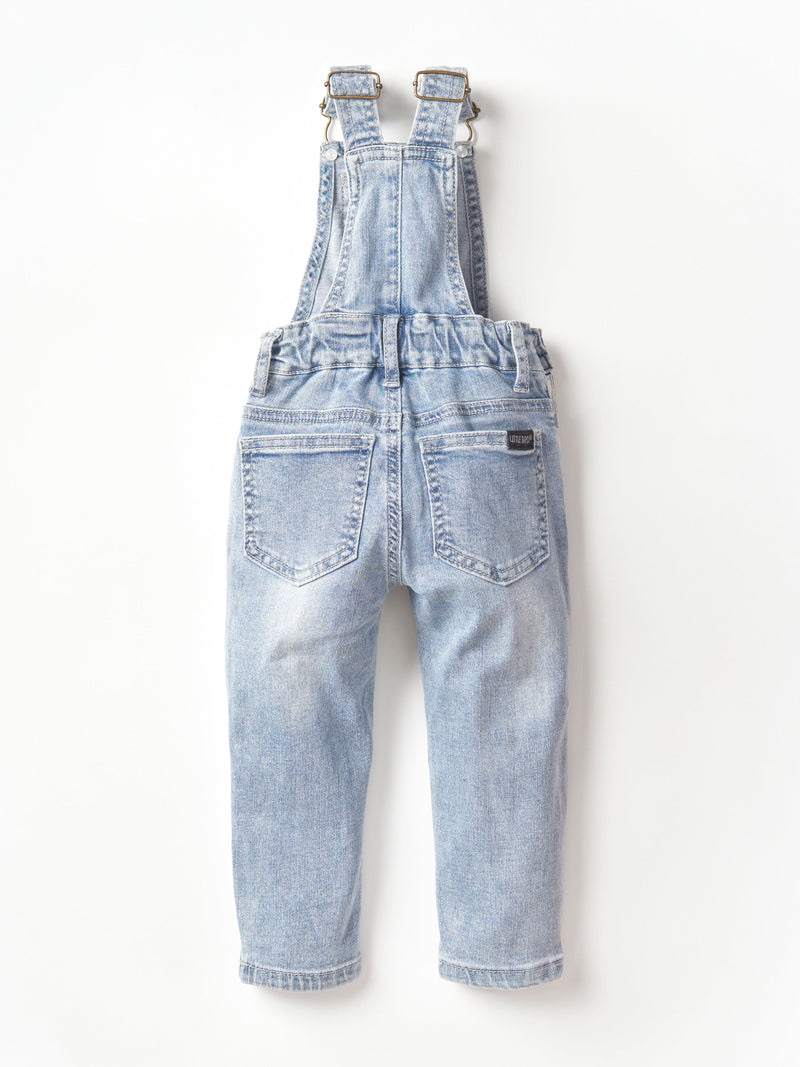 Distressed Denim Overall - Light Wash