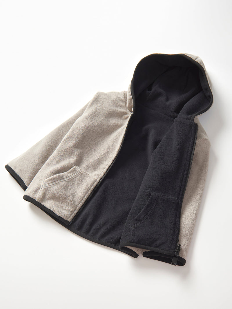 Reversible Fleece Zip Hoodie - Black