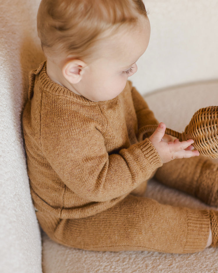 KNIT SWEATER || SPECKLED GOLDEN