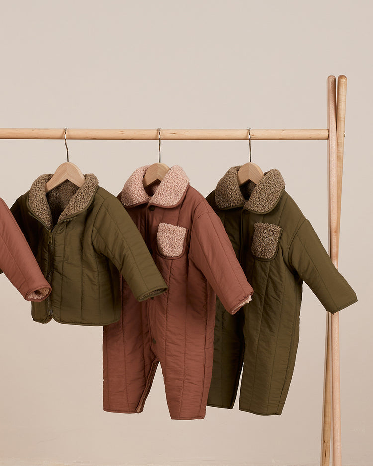 SHEARLING JUMPSUIT || OLIVE