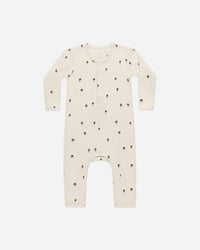 RIBBED BABY JUMPSUIT || MUSHROOMS