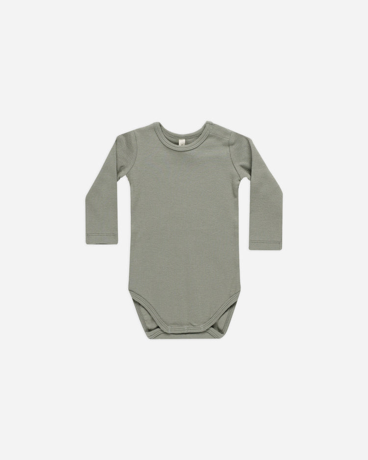 RIBBED LONG SLEEVE BODYSUIT || BASIL