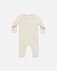 COZY HEATHER KNIT JUMPSUIT || SPECKLED NATURAL