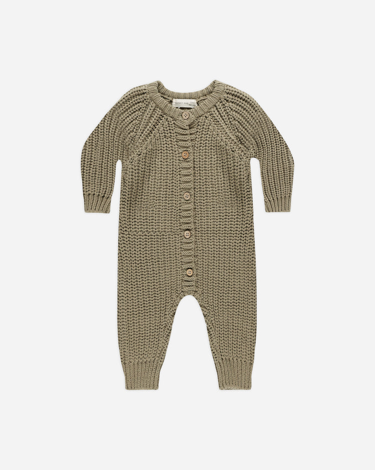 CHUNKY KNIT JUMPSUIT || OLIVE