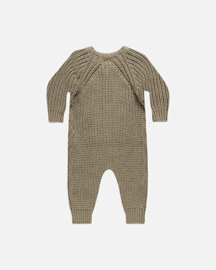 CHUNKY KNIT JUMPSUIT || OLIVE