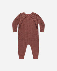 CHUNKY KNIT JUMPSUIT || CRANBERRY