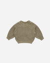 CHUNKY KNIT SWEATER || OLIVE