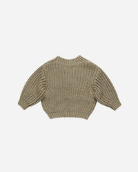 CHUNKY KNIT SWEATER || OLIVE