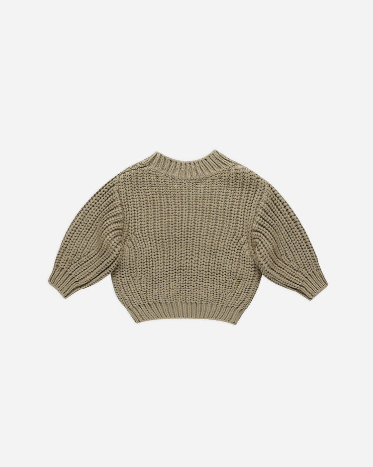 CHUNKY KNIT SWEATER || OLIVE