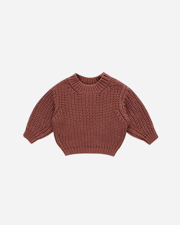 CHUNKY KNIT SWEATER || CRANBERRY