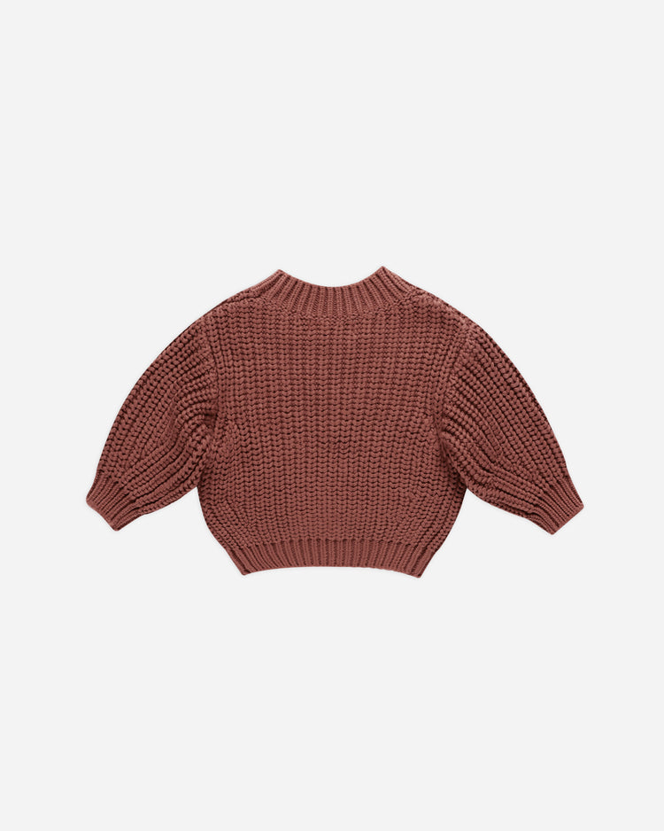 CHUNKY KNIT SWEATER || CRANBERRY