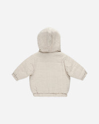 HOODED WOVEN JACKET || BASIL STRIPE