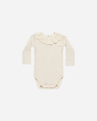 RUFFLE COLLAR BODYSUIT || NATURAL