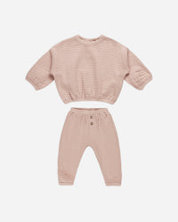 TEXTURED SWEAT SET || BLUSH