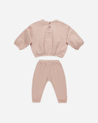 TEXTURED SWEAT SET || BLUSH