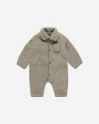 SHEARLING JUMPSUIT || OLIVE