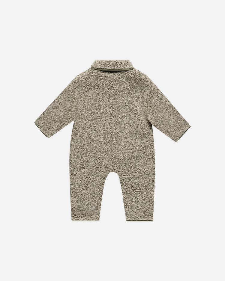 SHEARLING JUMPSUIT || OLIVE